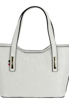 Geanta alba din piele naturala 8904 131 imagine