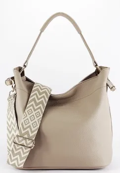 Geanta bej FloraCO Paris cu borseta detasabila F6966 M11 imagine