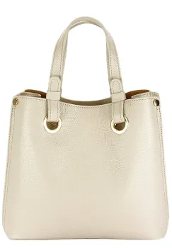 Geanta bej medie din piele naturala 8916 129 imagine