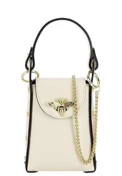 Geanta bej mica din piele naturala 1021 127 imagine