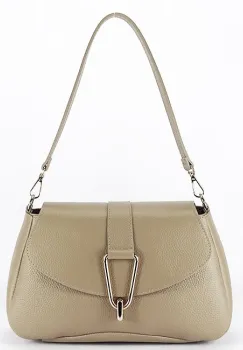 Geanta bej taupe din piele naturala 1755 125 imagine