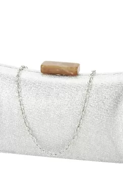 Geanta clutch argintie cu sclipici 5764 06 imagine