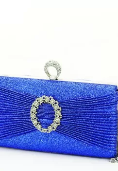 Geanta clutch cu brosa BYH8815 05 Albastru imagine