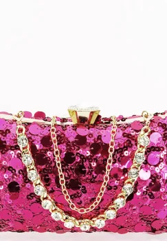 Geanta clutch fucsia cu paiete BYH-896 05 imagine