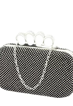 Geanta clutch negru cu pietricele 2016-5 05 imagine
