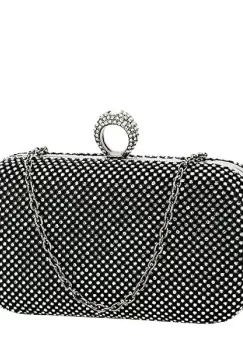 Geanta clutch negru cu pietricele BFL-1061 05 imagine