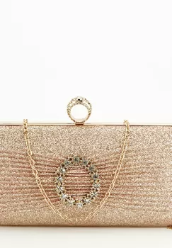 Geanta clutch sampaniu cu brosa BYH-8815 05 imagine