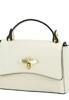 Geanta crem mica din piele naturala 1523 120 imagine