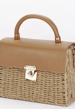 Geanta crossbody din paie de hartie FloraCo Paris C1057 15 imagine