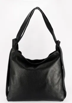 Geanta din piele naturala 2 in 1 negru 8919 132 imagine