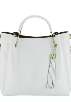 Geanta din piele naturala Ariana 123 Alb imagine