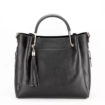 Geanta din piele naturala neagra Ariana imagine