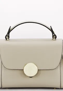 Geanta din piele naturala taupe deschis 1590 123 imagine