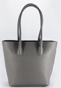 Geanta gri inchis din piele naturala 8966 123 imagine