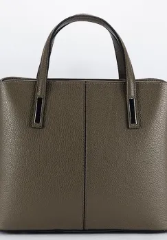 Geanta mare taupe inchis din piele naturala 8922 130 imagine