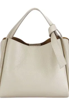 Geanta medie bej din piele naturala 8905 128 imagine