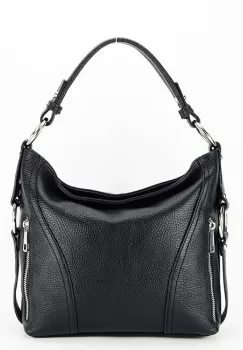 Geanta medie din piele naturala 8931 124 Negru imagine