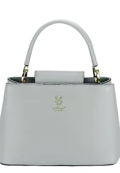 Geanta medie gri deschis din piele naturala 8950 119 imagine