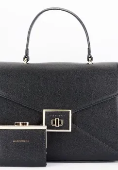 Geanta medie neagra Premium cu portofel CB2305-1 M6 imagine