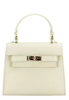 Geanta mica din piele naturala 8949 121 Crem imagine