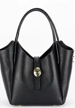 Geanta mica neagra din piele naturala 2057 131 imagine