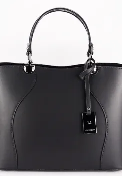 Geanta neagra din piele naturala 1424A 125 imagine