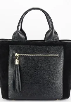 Geanta neagra medie din piele naturala 1918 M9 imagine