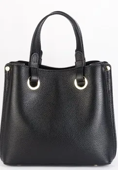 Geanta neagra medie din piele naturala 8916 129 imagine