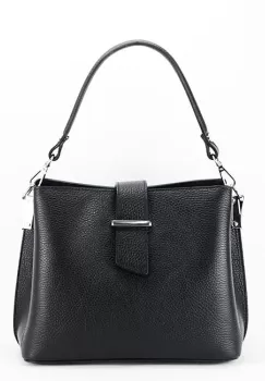 Geanta neagra medie din piele naturala 8962 123 imagine