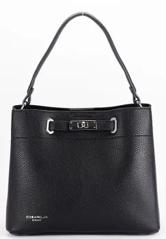 Geanta neagra medie FloraCO Paris F8510 M3 imagine