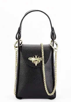 Geanta neagra mica din piele naturala 1021 M7 imagine