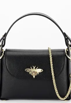 Geanta neagra mica din piele naturala 1602 122 imagine