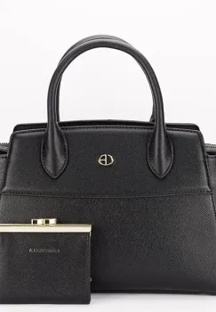 Geanta neagra Premium cu portofel CB2427-1 M7 imagine