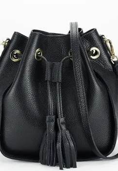 Geanta negru din piele naturala 1110 125 imagine