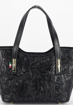 Geanta negru din piele naturala 8904 131 imagine