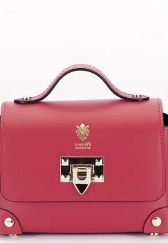 Geanta rosie din piele naturala 1616 131 imagine