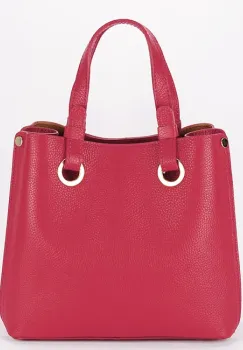 Geanta rosie medie din piele naturala 8916 129 imagine