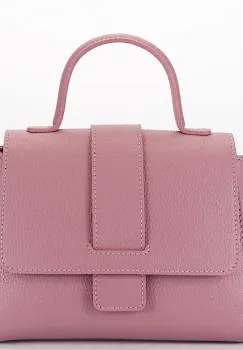 Geanta roz din piele naturala 1047 123 imagine