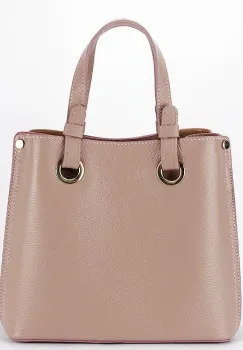 Geanta roz medie din piele naturala 8916 129 imagine