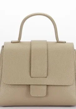 Geanta taupe din piele naturala 1047 123 imagine