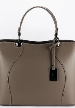 Geanta taupe din piele naturala 1424A 125 imagine