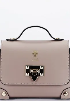 Geanta taupe din piele naturala 1616 131 imagine