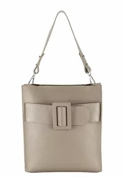 Geanta taupe din piele naturala cu borseta detasabila 8929 124 imagine