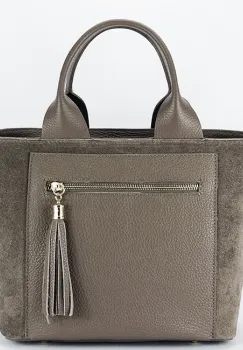 Geanta taupe medie din piele naturala 1918 M9 imagine