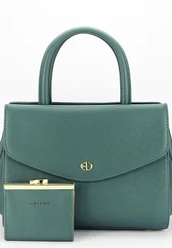 Geanta verde albastrui Premium cu portofel CB2427-2 M6 imagine