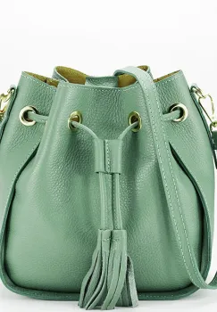 Geanta verde menta din piele naturala 1110 125 imagine