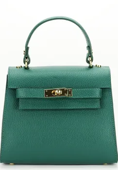 Geanta verde smarald din piele naturala 8949 121 imagine