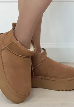 Ghete camel din piele naturala 6391 113 imagine