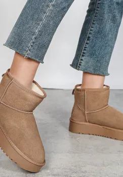 Ghete camel din piele naturala NN605 117 imagine