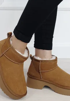 Ghete camel din piele naturala W5878 114 imagine